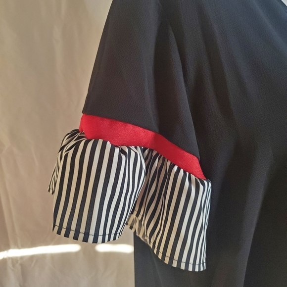 SHEIN Women's Contrast Stripped Flounce Sleeve Smock Dress NWOT - Picture 12 of 14